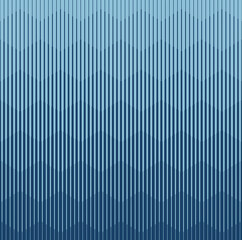 Obraz premium Seamless geometric pattern of vertical lines forming a smooth wave design in layered blue tones, clean and modern abstract background