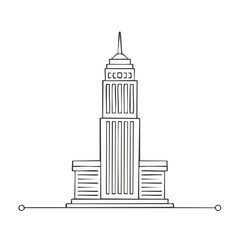 Obraz premium Art Deco skyscraper silhouette line drawing simplified architecture