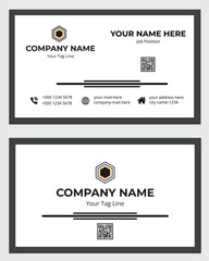 Naklejka premium Clean and modern corporate business card template. Fully editable vector file (EPS) with professional layout. Suitable for companies, agencies, freelancers, and personal branding. 
