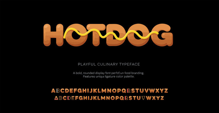 A playful culinary typeface design for food branding and advertising