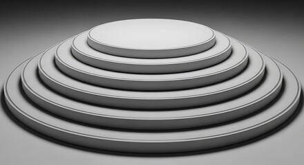 Obraz premium Circular tiered pedestal display or stage for showcasing awards or products with a spotlight effect