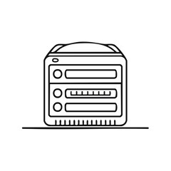 Obraz premium Retro portable audio player with multiple buttons and screen outlines