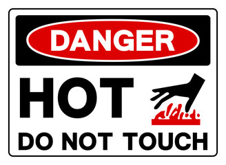 Fototapeta premium Danger Hot Do Not Touch Symbol Sign,Vector Illustration, Isolated On White Background Label.EPS10