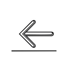 Obraz premium Clean black outline arrow pointing left above a horizontal line symbol
