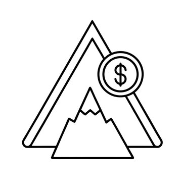 Financial risk doller and many icon line art vector an white background.jpg