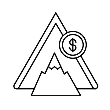 Financial risk doller and many icon line art vector an white background.eps