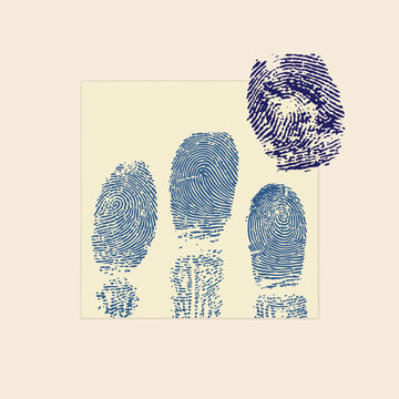 Finger prints detective police work icon set retro logo vintage illustration design vector elements