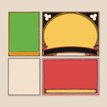 Match box label frame set retro logo old vintage illustration poster template design vector elements-01