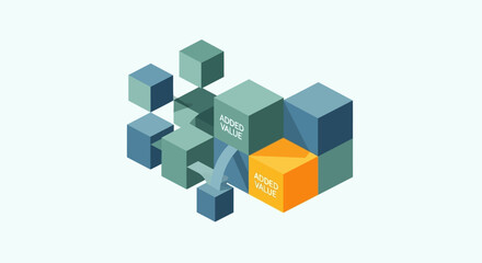 Obraz premium 3D Cubes with One Orange Cube.