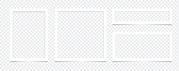 Fototapeta premium Modern minimalist white photo frame templates with realistic shadows