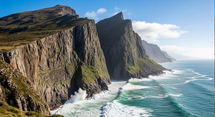 Majestic Slieve League Cliffs and Turquoise Atlantic Ocean Landscape