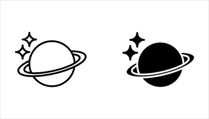 saturnus line icon set, isolated on white background Vector illustration. © Rahmad