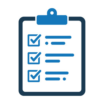 Vector of a clipboard with checked items and a checklist for organization and planning