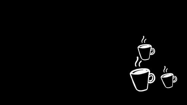 White coffee tea mug pop up with black background