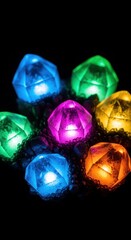 Fototapeta premium Colorful Decorative LED Lights in Various Shapes and Colors