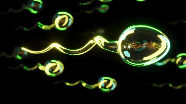 Glass sperm spermatozoon medical bg able to loop endless 4k