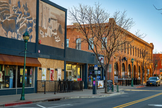 Old Downtown Shops and Market Street in Flagstaff Arizona