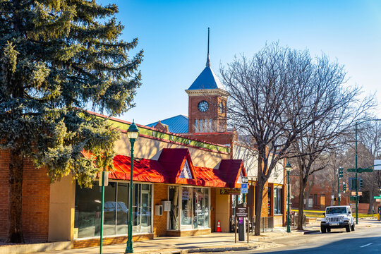 Old Downtown Shops and Market Street in Flagstaff Arizona