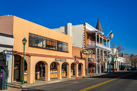 Old Downtown Shops and Market Street in Flagstaff Arizona