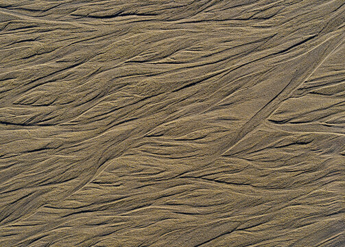 Abstract beach sand texture with flowing erosion lines