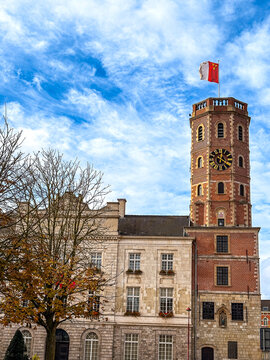  Street view of downtown Menen, Belgium