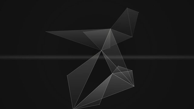Geometric Origami Bird Polyhedron Animation.