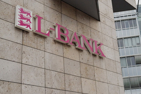 Stuttgart, Baden-W&uuml;rttemberg, Germany - July 3, 2025: Headquarters of L-Bank in Stuttgart, Germany -L-Bank is the regional F&ouml;rderbank for the German state of Baden-W&uuml;rttemberg