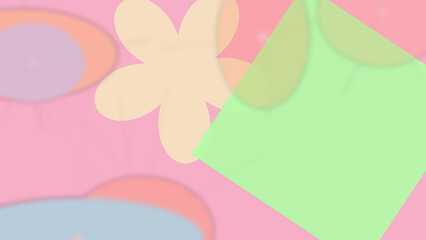 Distraction Free Wallpaper - Tetradic colors with Geometric Shapes background © Diana