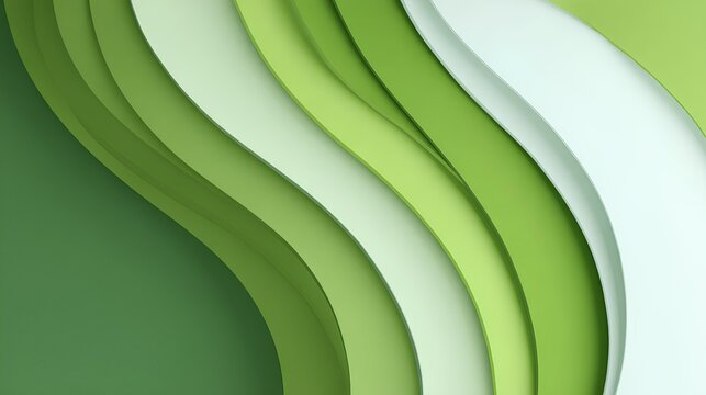 Green Wave Serenity: A captivating display of abstract forms, where gentle curves of varying green tones intertwine, evoking a sense of tranquility.