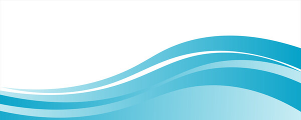 Fototapeta premium Blue and white business wave banner background. vector