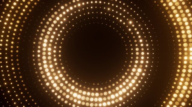 Golden abstract background with bright lights animation. Award winner pattern concept. Holiday texture template. Seamless loop.