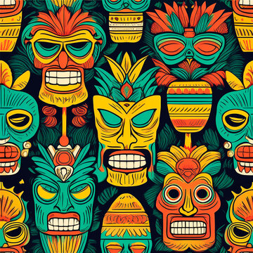 Tiki Mask Pattern