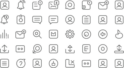 Fototapeta premium Collection of isolated music vector icons featuring a professional design set for web, mobile apps, and business communication media buttons