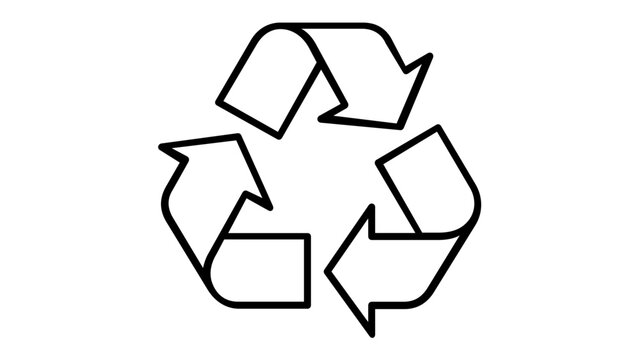 Minimalist Vector Icon Illustration of the Universal Recycling Symbol M&ouml;bius Loop for Environmental Sustainability Waste Management and Eco-Friendly Green Energy Concepts on White Background