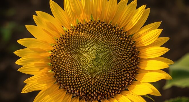 Close-up of a vibrant sunflower head in full bloom
