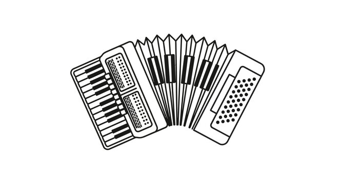 Accordion Musical Instrument Closeup View.