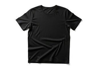 Naklejka premium Black tshirt on white background, isolated on white background