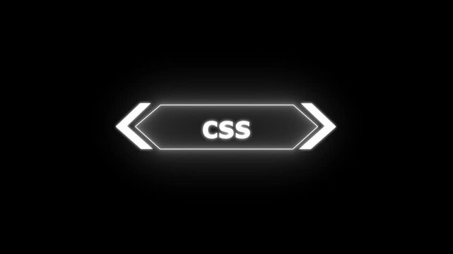 Digital css Text Animation on black background. Neon HUD Gaming Title with Red and Blue Glow on Sunburst Motion Graphics animation.