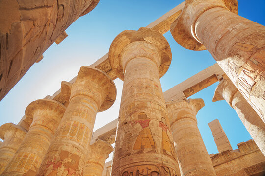  Egypt, Luxor - Karnak Hypostyle hall columns in the temple at Luxor Thebes