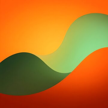 "Abstract orange and green fluid wave background with soft gradients"