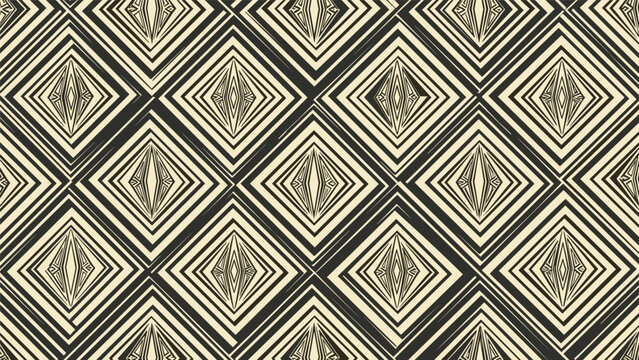 Abstract monochrome geometric pattern featuring repetitive diamond shapes constructed with fine lines for a modern and sophisticated texture.
