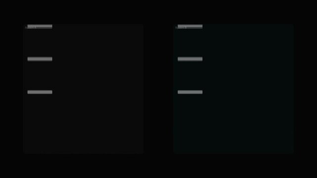 A difference between two systems is shown on a dark background