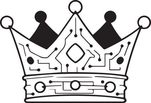 Cryptocurrency Blockchain Crown Symbolizing Decentralized Authority &
