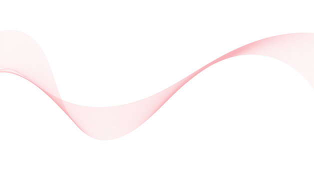 Soft pink flowing wave pattern made of thin parallel lines isolated on a white background for