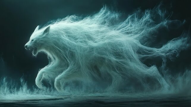 Spectral Wolf Running in Dark Mist