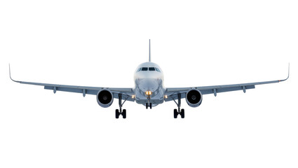 Silver jet with gear down, isolated on transparent background for transport © Irina