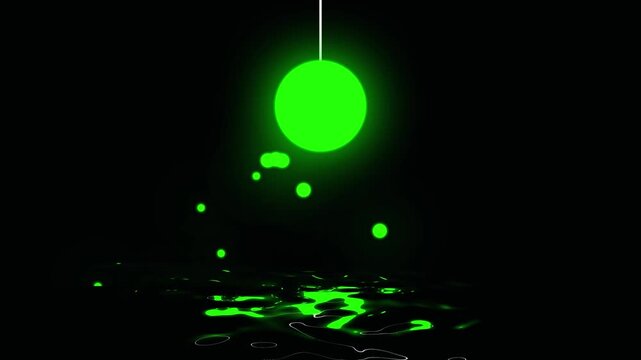 Glowing hanging lamp and fireflies with water in magical winter animation. seamless looping overlay 4k virtual video animation background.