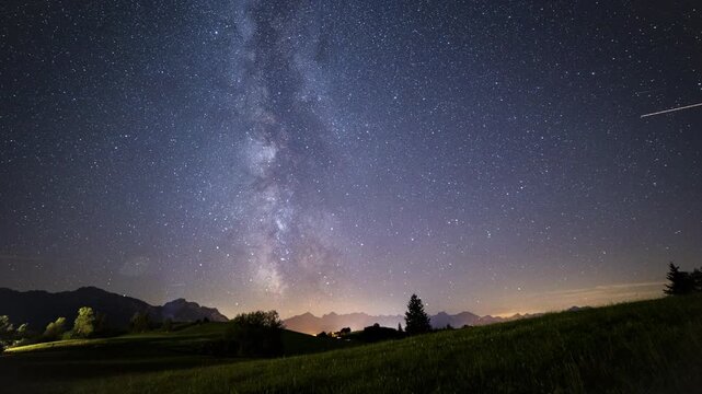 Time-Lapse Night Sky Night Fussen, Germany