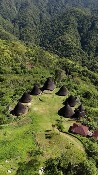 Wae Rebo Traditional Mbaru Niang Village in Indonesian Mountainous Highlands