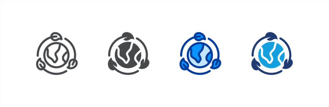 Environment icon multiple style collection. Vector illustration.